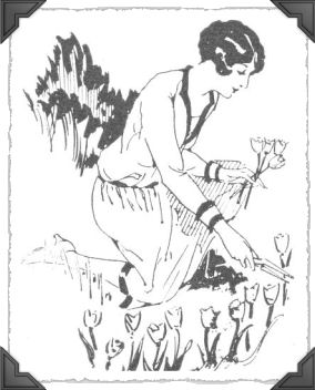 Sketch of Woman Gardening