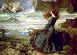 Miranda - The Tempest', 1916 * Oil on canvas, 38 x 53 in Private Collection by John William Waterhouse 1849-1917