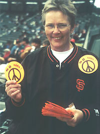Mary at the October 2002 World Series