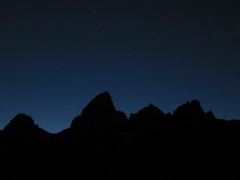 Tetons at night
