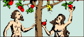 Eve giving Adam the apple