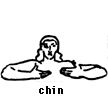 chin mudra (hands near chin) 