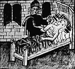 Medieval doctor taking pulse